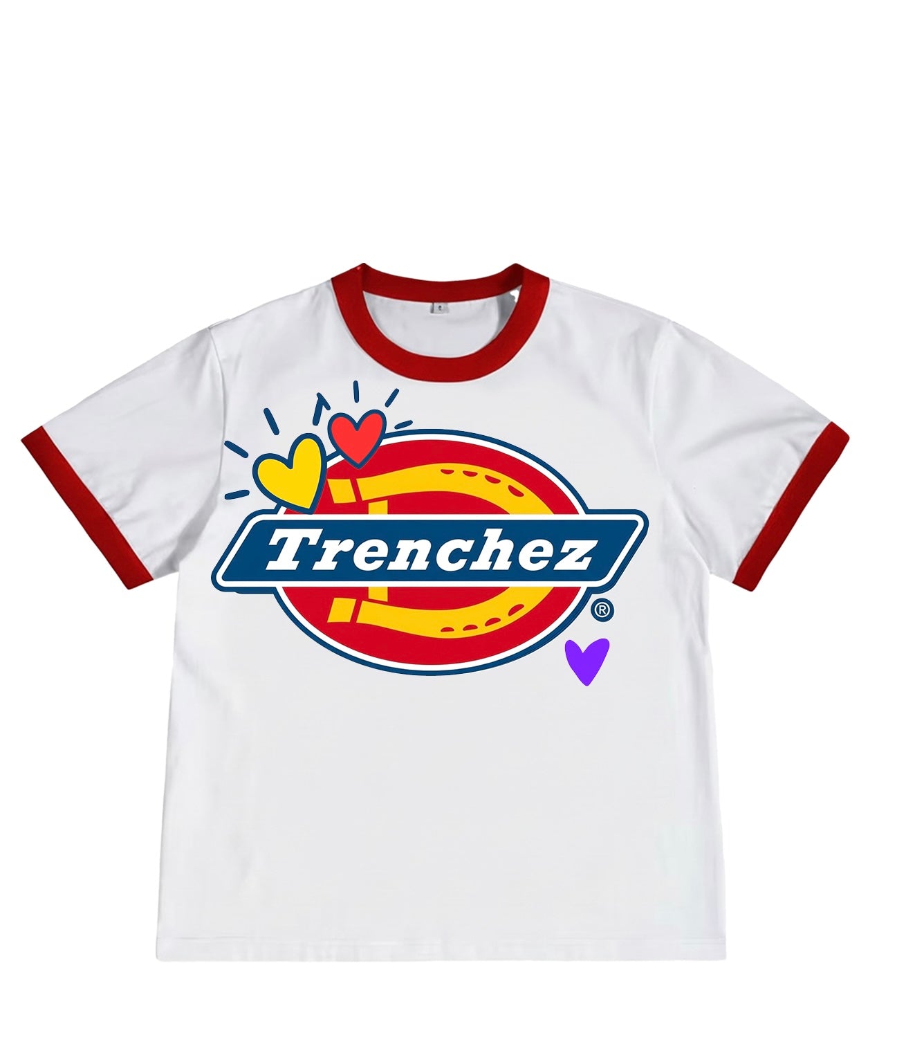 “Trenchez 93’ Ringer Tee” Red/white
