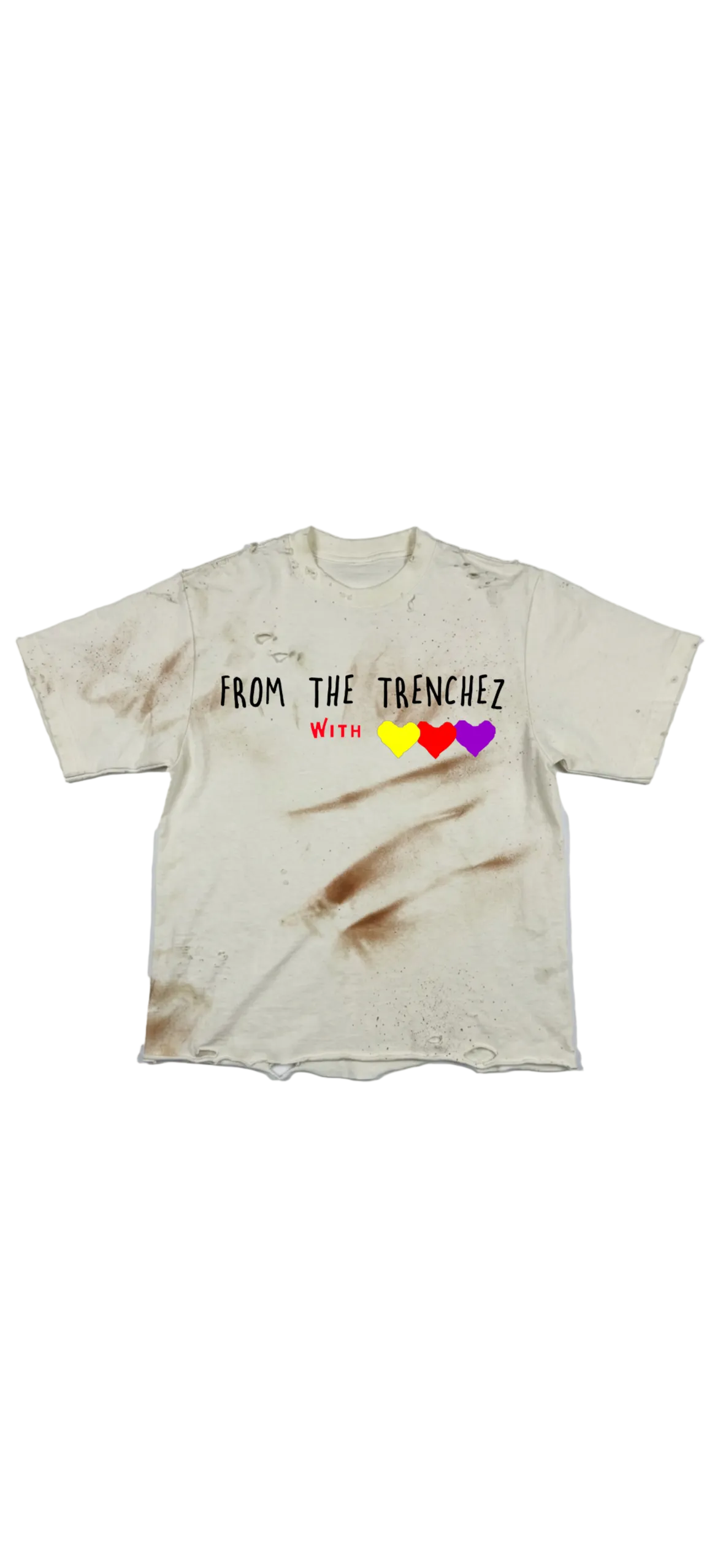 “FTT OG” DISTRESSED CREAM