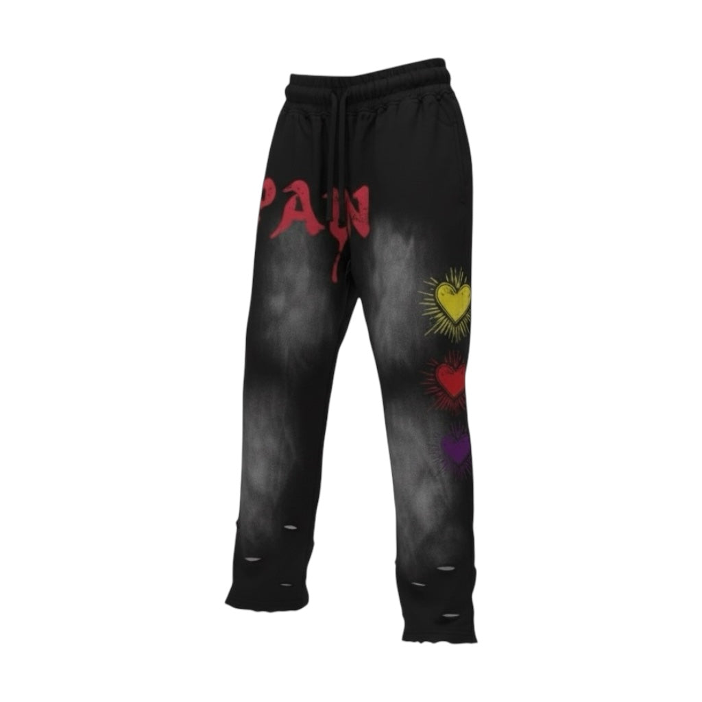 FROM THE TRENCHEZ "WITH PAIN" BLACK SWEATPANTS