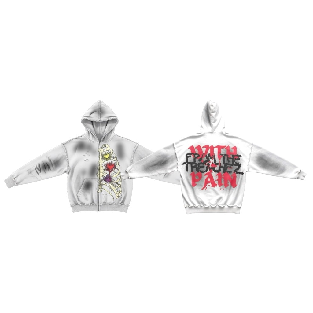 FROM THE TRENCHEZ "WITH PAIN" WHITE ZIP