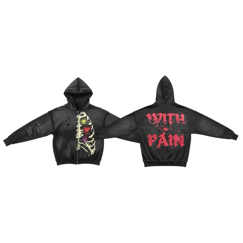 FROM THE TRENCHEZ "WITH PAIN" BLACK ZIP